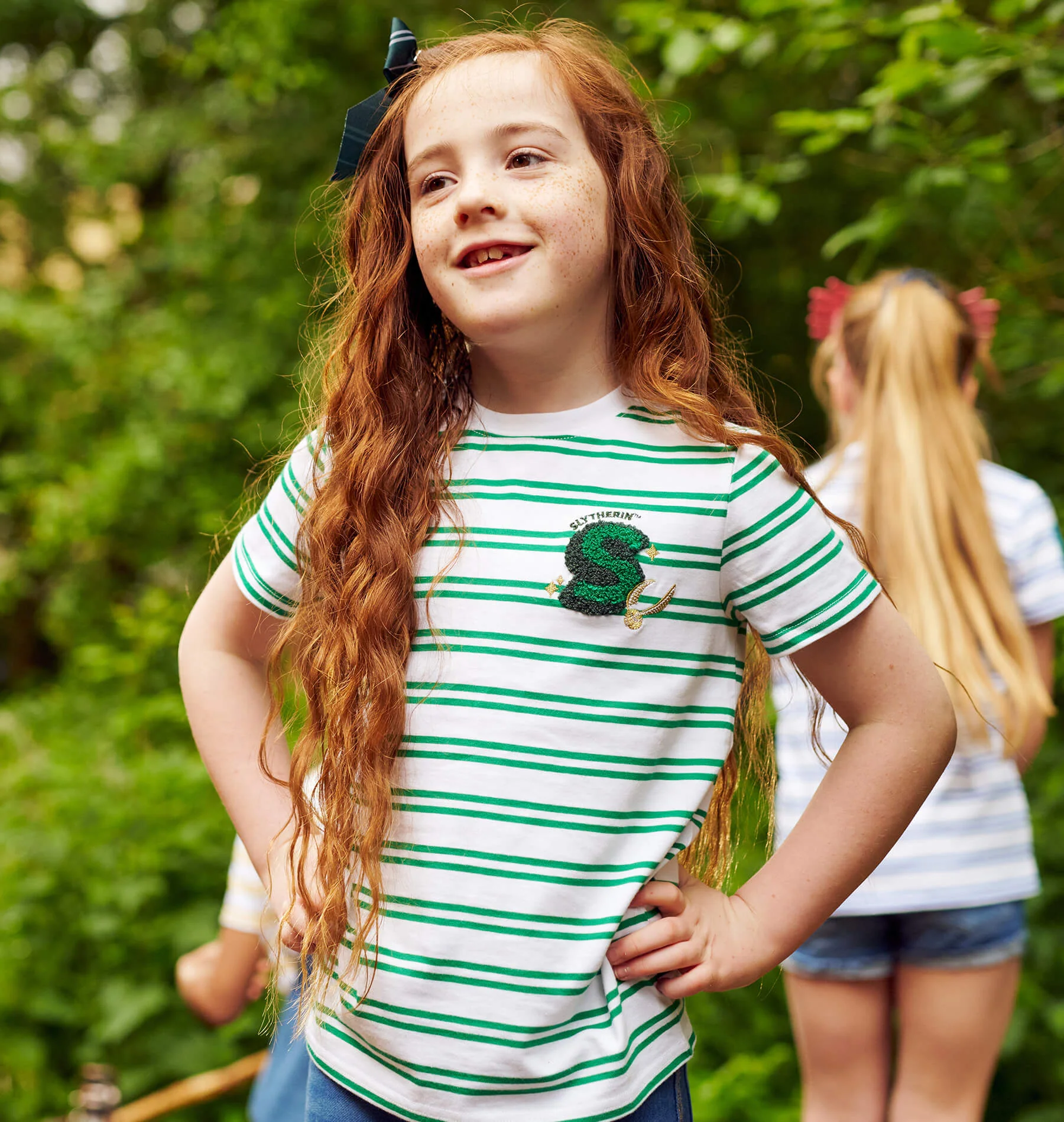 Kids Slytherin Striped T-Shirt - Image 4
